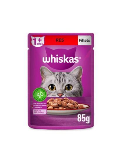 WHISKAS FILLETS RES SOBRE DE 85 GR