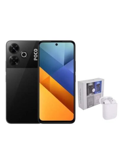 XIAOMI POCO M6 4G DUAL SIM 256 GB 8 RAM BLACK + AIRPODS GENERICOS