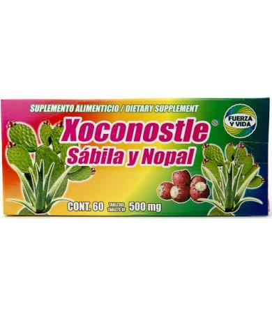 XOCONOSTLE SABILA Y NOPAL 60 TAB 500 MG FUERZA Y VIDA