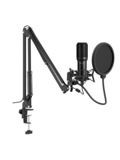XZEAL KIT MICROFONO XZ-260 ALAMBRICO USB NEGRO - INCLUYE SOPORTE DE BRAZO Y FILTRO ANTI-POP