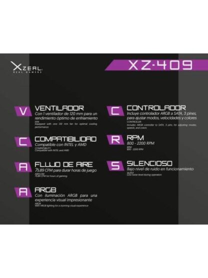 XZEAL XZ409 ENFRIAMIENTO LIQUIDO PARA CPU 1X 120MM 800 - 2200RPM - ¡COMPRA Y RECIBE $50 DE SALDO DE REGALO EN TU PROXIMA COMPRA! - Image 6