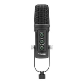 YEYIAN KIT MICROFONO CONDENSADOR YSA-UCHQ-01 ALAMBRICO USB NEGRO - INCLUYE SOPORTE DE BRAZO SOPORTE DE ESCRITORIO FILTRO POP Y CABLE USB A-B