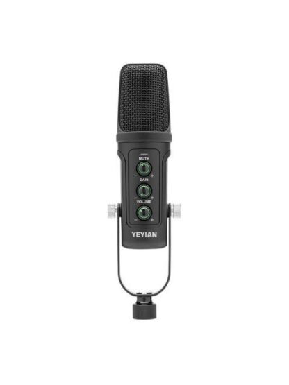 YEYIAN KIT MICROFONO CONDENSADOR YSA-UCHQ-01 ALAMBRICO USB NEGRO - INCLUYE SOPORTE DE BRAZO SOPORTE DE ESCRITORIO FILTRO POP Y CABLE USB A-B
