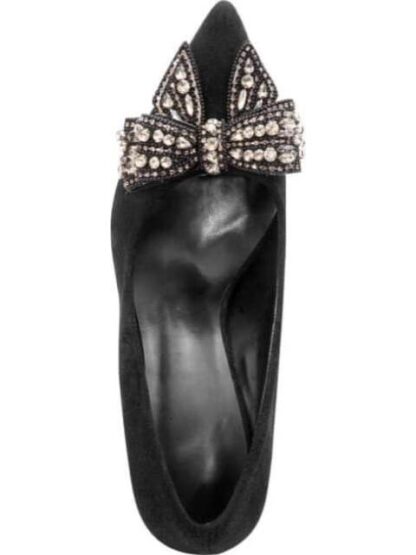 ZAPATILLA CON MOÑO TACON ALTO NEGRO THALIA SODI - Image 3