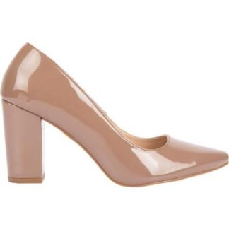 ZAPATILLA CHAROL TACON ANCHO CAFE YAELI