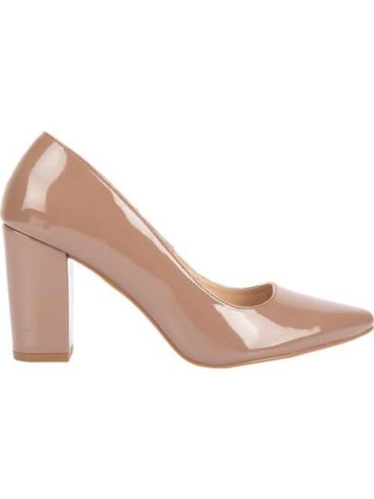 ZAPATILLA CHAROL TACON ANCHO CAFE YAELI