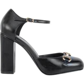 ZAPATILLA CON HERRAJE TACON ANCHO NEGRO SAO PAULO