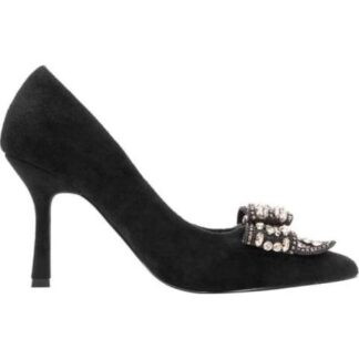 ZAPATILLA CON MOÑO TACON ALTO NEGRO THALIA SODI