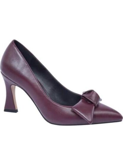ZAPATILLA CON MOÑO TACON ASIMETRICO VINO YAELI FASHION - Image 2