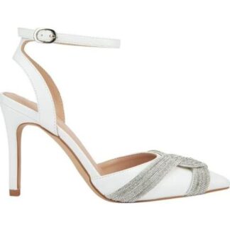 ZAPATILLA DESTALONADA CON PEDRERIA BLANCO MOLTO BELLO