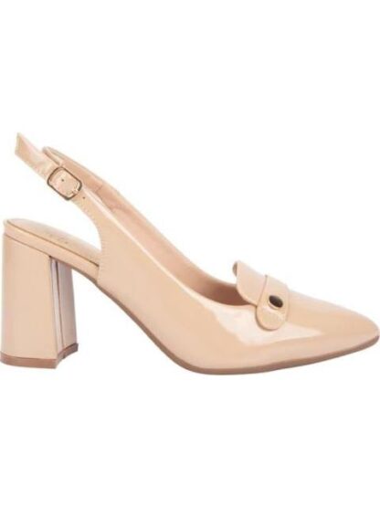 ZAPATILLA DESTALONOADA TACON ANCHO NUDE YAELI