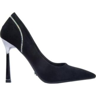 ZAPATILLA TACON ALTO CROMADO NEGRO THALIA SODI
