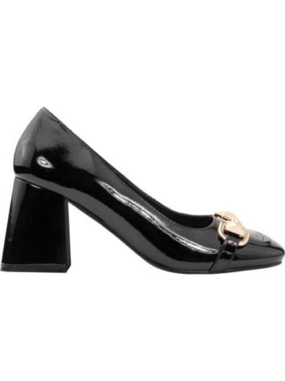 ZAPATILLA TACON MEDIO CON HERRAJE NEGRO BELINDA PEREGRIN