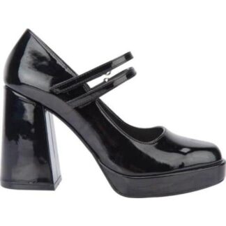 ZAPATO CHAROL TACON ANCHO NEGRO VI LINE FASHION