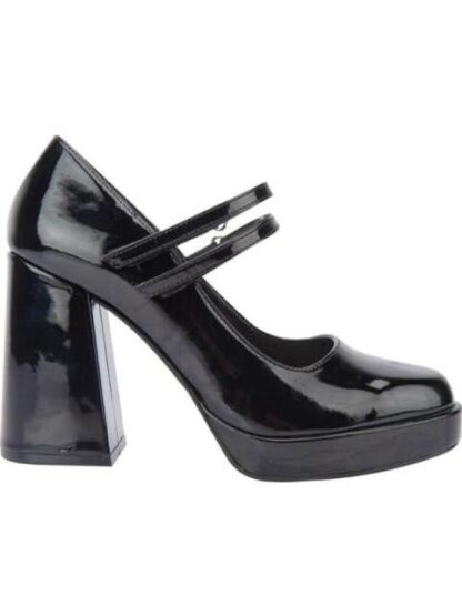 ZAPATO CHAROL TACON ANCHO NEGRO VI LINE FASHION