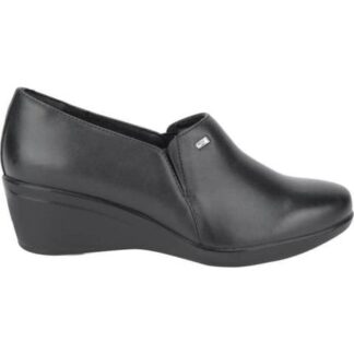 ZAPATO DE PIEL CON CUÑA NEGRO FLEXI