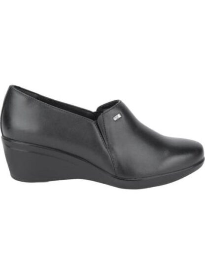 ZAPATO DE PIEL CON CUÑA NEGRO FLEXI