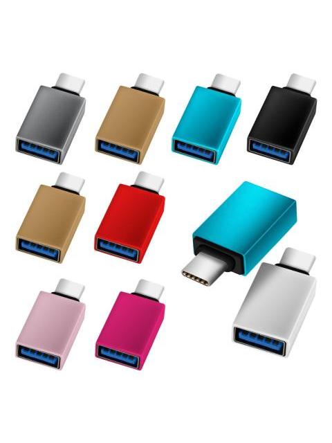 10 PIEZAS ADAPTADOR OTG TIPO C MACHO A USB MEMORIAS DATOS