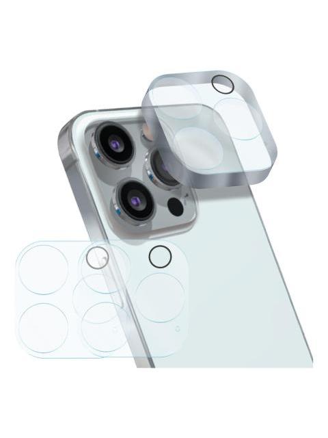 2PZ MICA PROTECTORA ADHESIVA PARA LENTE CAMARA PARA IPHONE 14 PRO MAX A2893 CRISTAL TEMPLADO 9H RESISTENTE A GOLPES Y RAYONES FACIL INSTALACION Y TRANSPARENCIA TOTAL