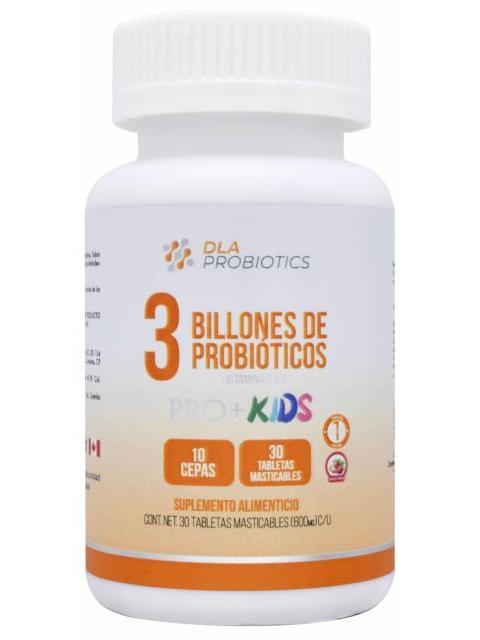 3 BILLONES DE PROBIOTICOS PRO KIDS 30 TAB DLA PROBIOTICS