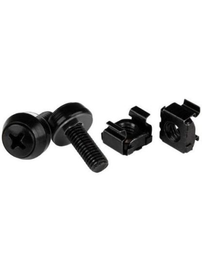 STARTECH  PAQUETE DE 50 TORNILLOS Y TUERCAS JAULA CAGE NUTS M6 X 12MM NEGRO