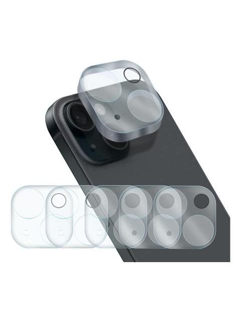 5PZ MICA PROTECTORA ADHESIVA PARA LENTE CAMARA PARA IPHONE 15 A2846 15 PLUS A2847 CRISTAL TEMPLADO 9H RESISTENTE A GOLPES Y RAYONES FACIL INSTALACION Y TRANSPARENCIA TOTAL