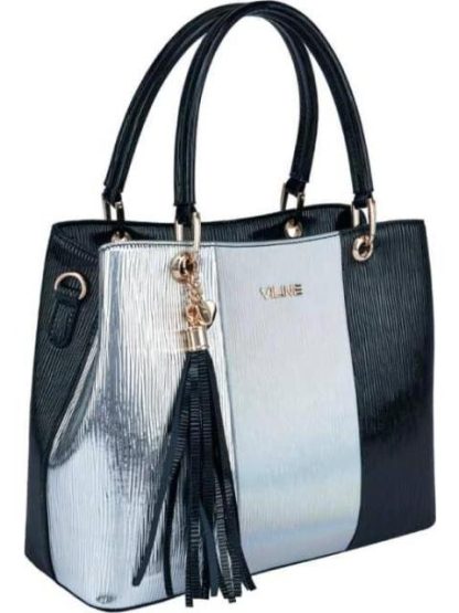 BOLSA SATCHEL CON BLOQUES DE COLORES NEGRO VI LINE - Image 2