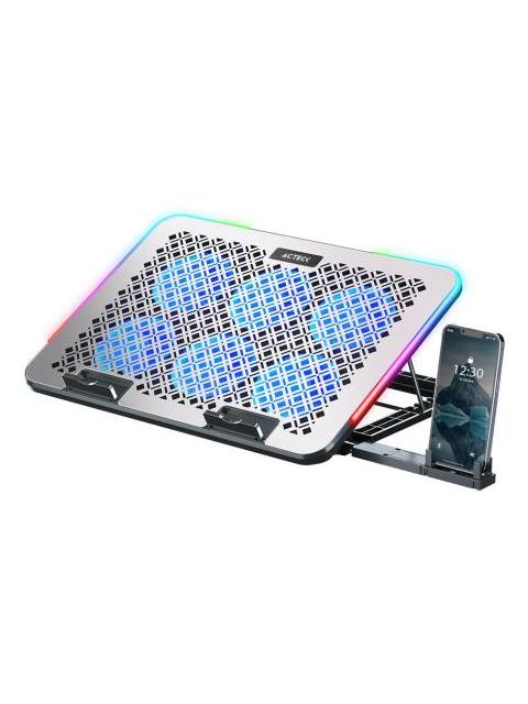 ACTECK BASE ENFRIADORA FROOST RAW BE630 PARA LAPTOP 15.6 CON 6 VENTILADORES PLATA