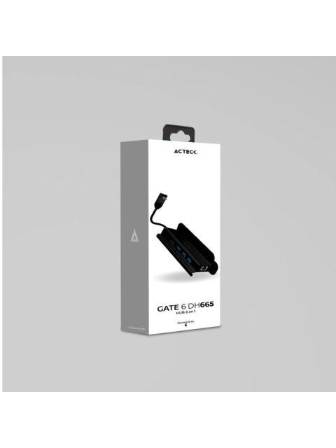 ACTECK HUB USB-C 1X HDMI 1X RJ45 3X USB 3.0 1X USB-C NEGRO - Image 4