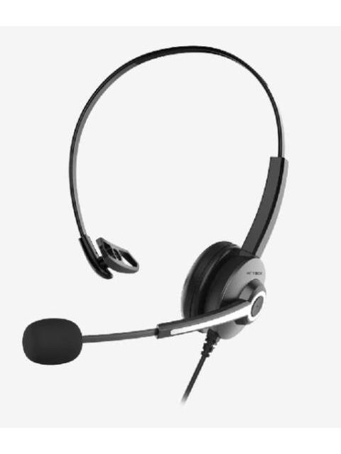 ACTECK MONOAURAL CON MICROFONO CENTRIC PRO HP620 ELITE SERIES ALAMBRICO USB-A 2 METROS NEGRO