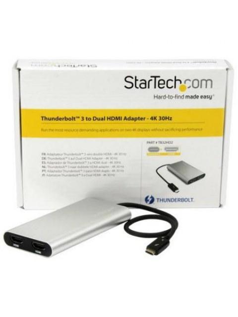 STARTECH  ADAPTADOR DE VIDEO THUNDERBOLT 3 A DOBLE HDMI 4K 60HZ PLATA - Image 3