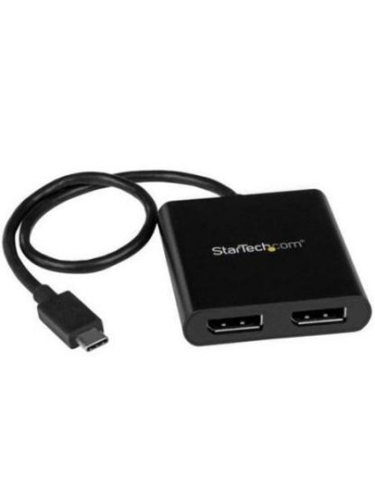 STARTECH  DIVISOR MULTIPLICADOR USB C - DISPLAYPORT 2 PUERTOS NEGRO - Image 2