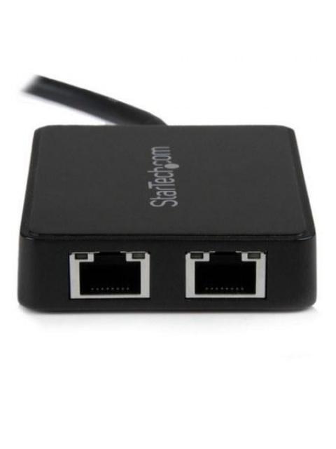 STARTECH  ADAPTADOR 2X USB 3.0 MACHO - 2X RJ-45 HEMBRA 20CM NEGRO - Image 3