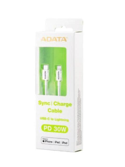 ADATA CABLE USB-C MACHO - LIGHTNING MACHO 1 METRO BLANCO