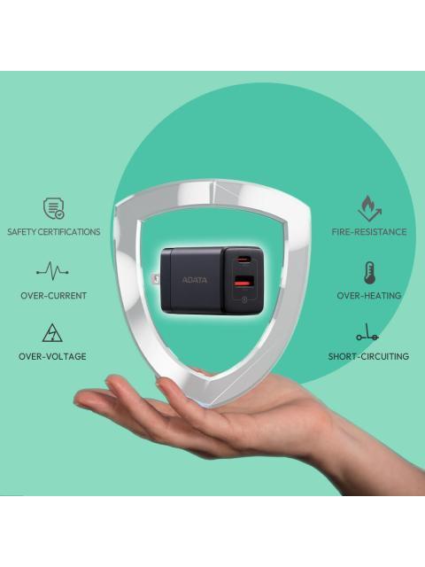 ADATA CARGADOR DE PARED CHARGERU 35W 9V 1 X USB-A 1 X USB-C - Image 5