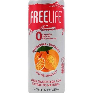 AGUA GASIFICADA MANDARINA DURAZNO 355 ML FREELIFE