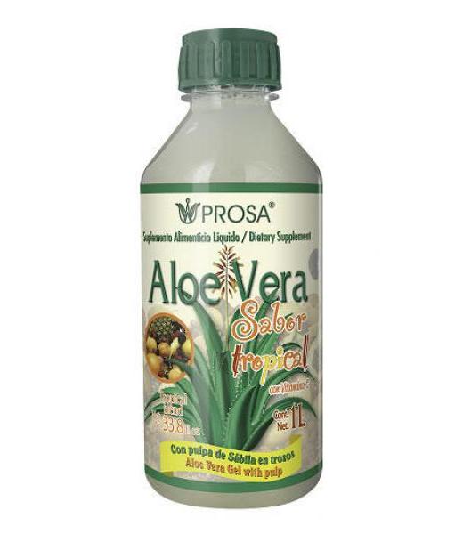 ALOE VERA BEBIDA SABOR TROPICAL 1 LT. CON PULPA DE SABILA EN TROZ PROSA