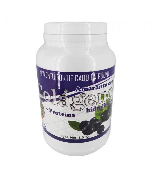 AMARANTO C COLAGENO HIDROL. +PROTEINA SABOR BLUEBERRY 1.5 KG MIEL SALUD Y VIDA