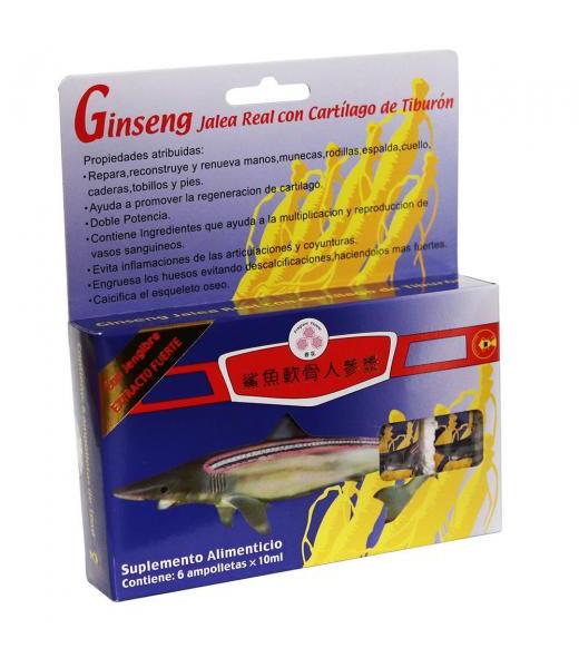 AMP. GINSENG JALEA REAL CON CARTILAGO DE TIBURON C 6 (10ML C U) NATURAL SYSTEM
