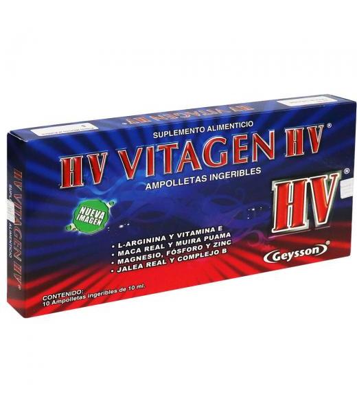 AMP. HV VITAGEN HV C 10 L-ARGININA Y VIT EMACA REAL Y MUIRA PUAMA GEYSSON