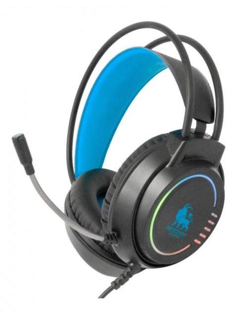 AUDIFONOS HEADSET GAMING OVEREAR NBHG KIMERA RGB ALAMBRICO 3.5MM USB PC CONSOLAS CELULAR MICROFONO FLEXIBLE INC ADAPTADOR AZUL