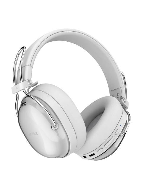 AUDIFONOS INALAMBRICOS BLUETOOTH LUXE PURE HP730 ACTECK ELITE SERIES CANCELACION DE RUIDO ACTIVO HIBRIDO COLOR BLANCO. AC940887