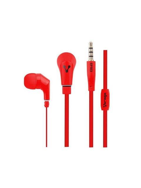 AUDIFONOS VORAGO EP-103 ROJO 3.5MM 2M MANOS LIBRES