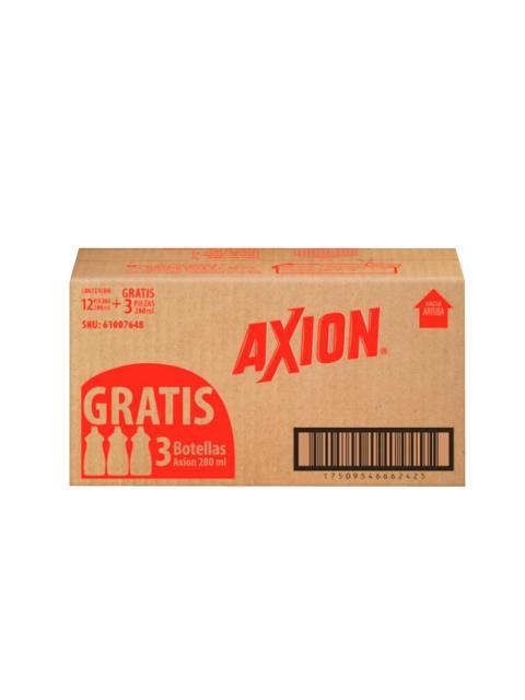 AXION LAVATRASTES LIQ LIMON CAJA 12 PZ 280 ML + 3 PIEZAS GRATIS