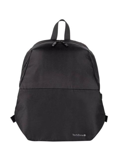 BACKPACK LITE TZLBP13 TECHZONE 15.6 POLIESTER 420 D TWILL COLOR NEGRO LATERALES AJUSTABLES GARANTIA LIMITADA DE POR VIDA.