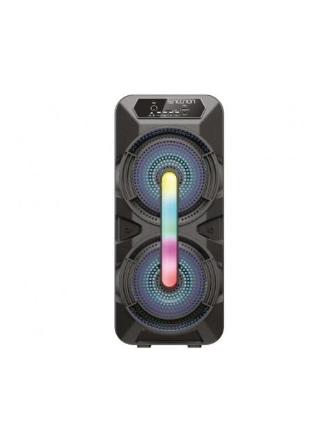 BAFLE KAROKE NECNON BLUETOOTH DOBLE 6.5 PULGADAS NB06B TWS INCLUYE MICROFONO ALAMBRICO RADIO FM MICRO SD USB BARRA DE LUZ LED 6500 WATTS NEGRO