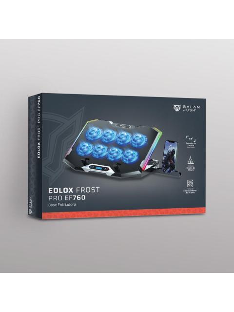 BALAM RUSH BASE ENFRIADORA EOLOX FROST PRO EF760 PARA LAPTOP 17 CON 8 VENTILADORES NEGRO - Image 3