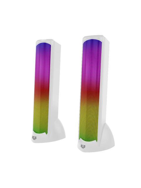 BALAM RUSH BOCINA GAMER PARA COMPUTADORA GLIMM TOWER BG575 BLUETOOTH ALAMBRICO-INALAMBRICO 2.0 10W RMS BLANCO - 2 PIEZAS