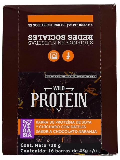 BARRA DE PROTEINA CHOCOLATE NARANJA 720 G WILD PROTEIN P 16