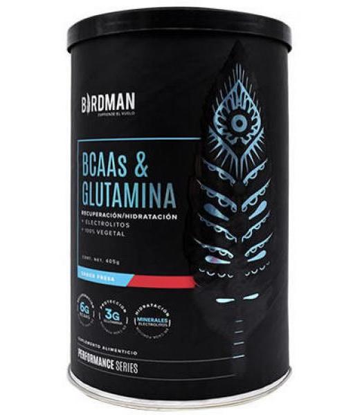 BCAAS Y GLUTAMINA FRESA 405 G BIRDMAN